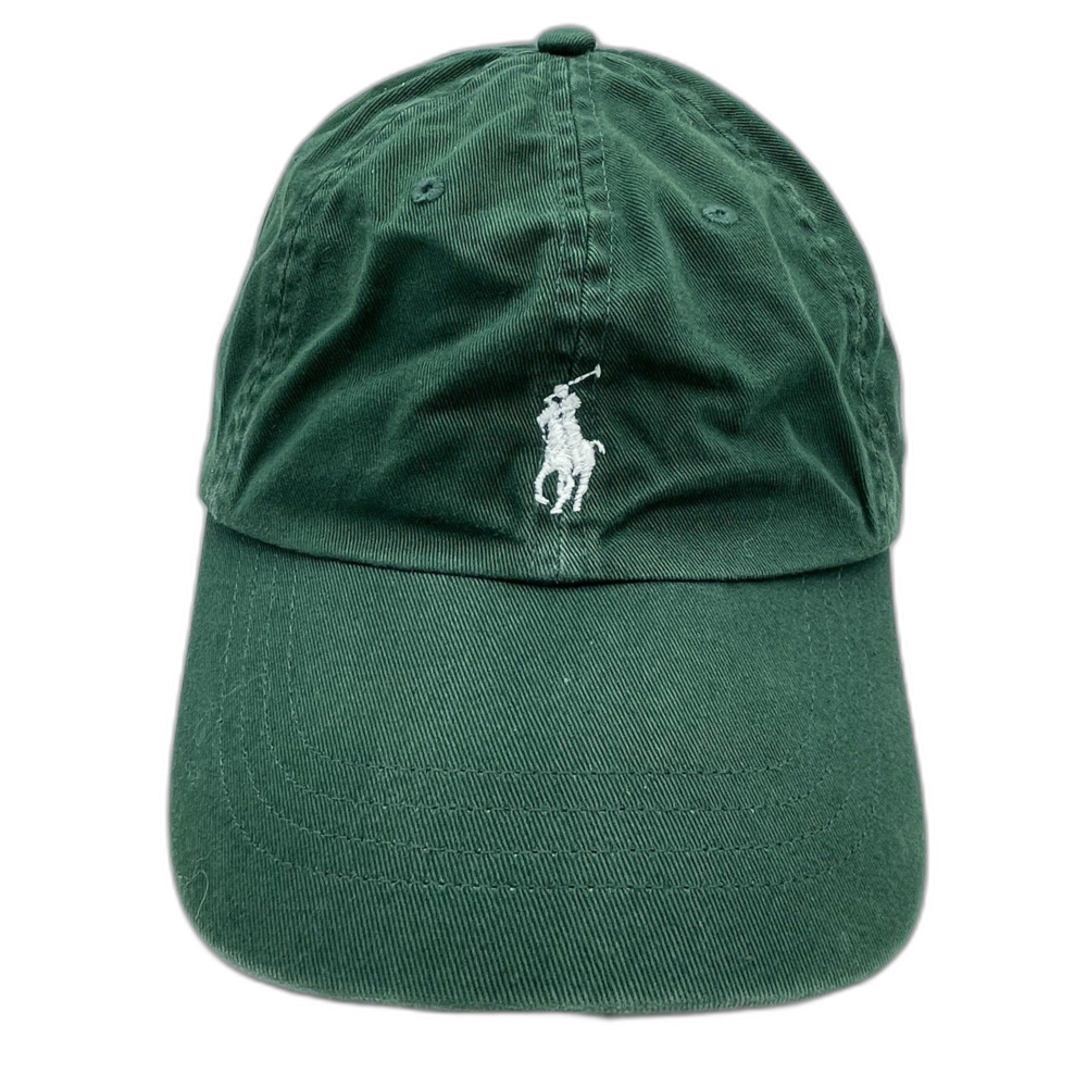 Vintage 90s Polo Ralph Lauren Blue Label Small Pony Baseball Cap Forest Green